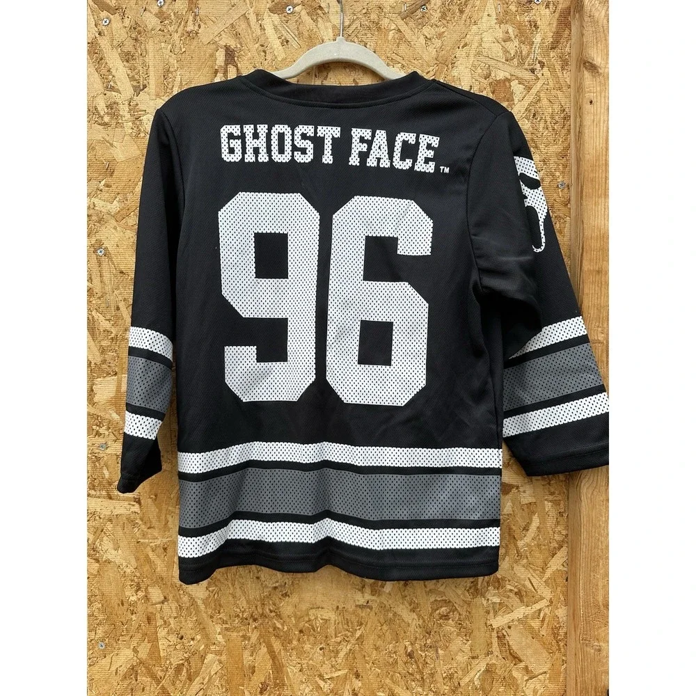 M Kids Ghost face‎ 96 Black White Gray Long Sleeve The Icon Of Halloween Jersey